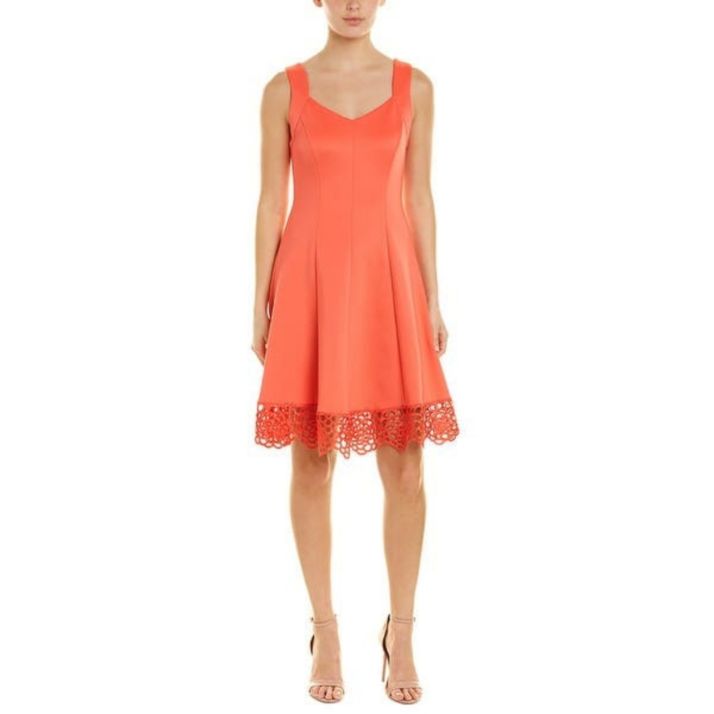 Fit & Flare Dress with Lace Hem  NEW